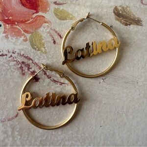 Gold “Latina” Hoop Earrings